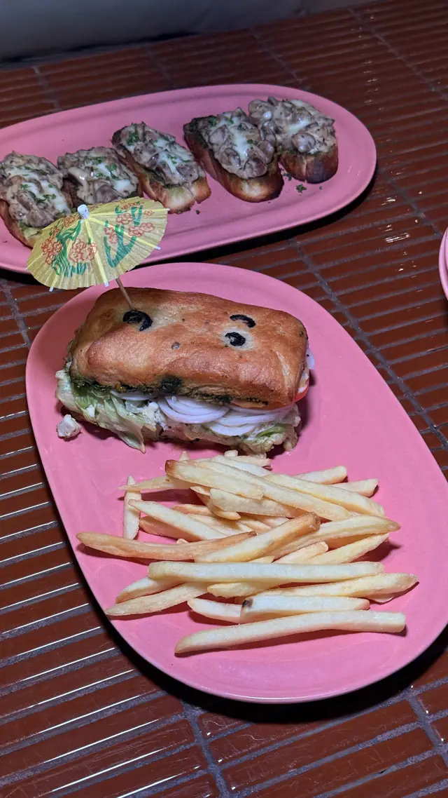 Sandwich and fries